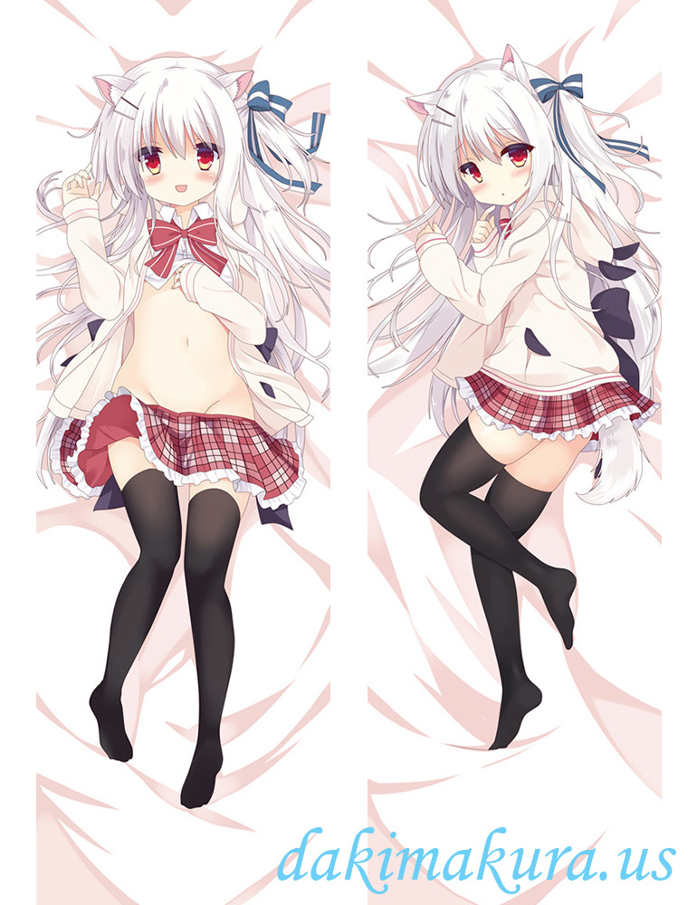 White Hair Girl Anime Dakimakura Japanese Hugging Body Pillow Cover